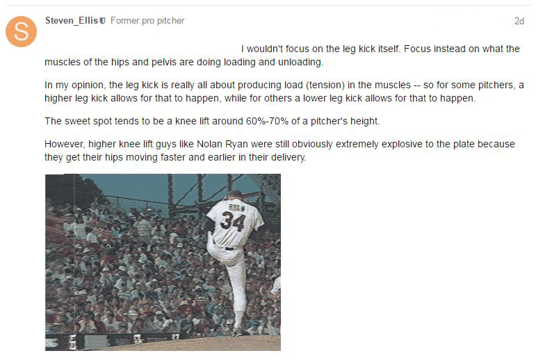 Pitchers leg lift mechanics image
